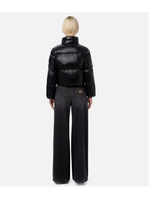 Cropped down jacket in satin sail ELISABETTA FRANCHI | PI55D36E2.110